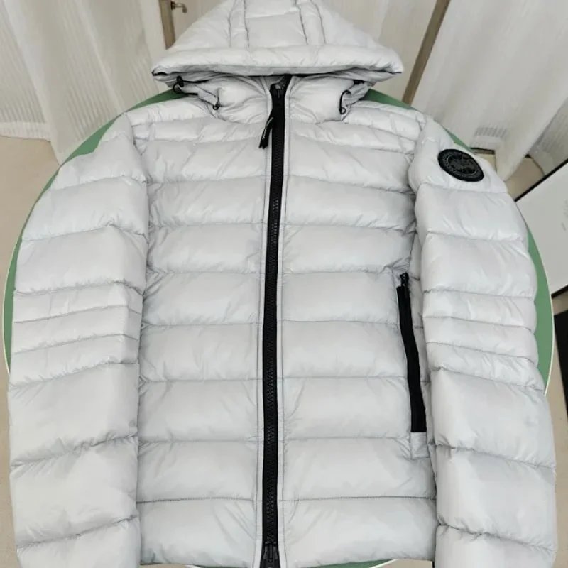 Canada goose最高品质<90%白绒白色-灰色袖标